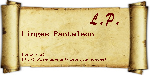 Linges Pantaleon névjegykártya